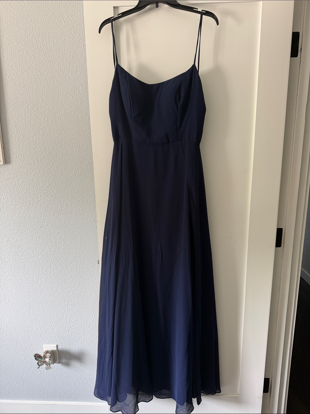 B Darlin Navy Spaghetti Strap Maxi Dress
